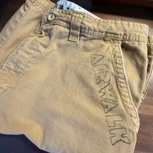Airwalk Mens Cargo Shorts Size 36 Tan Cotton Utility Pockets Skate Style